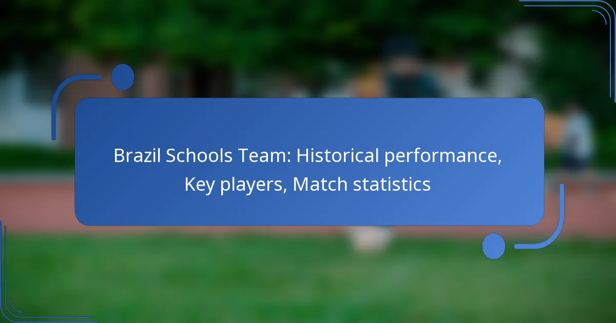 Brazil Schools Team: Historical performance, Key players, Match statistics