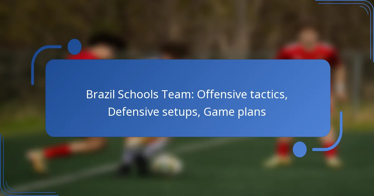 Brazil Schools Team: Offensive tactics, Defensive setups, Game plans