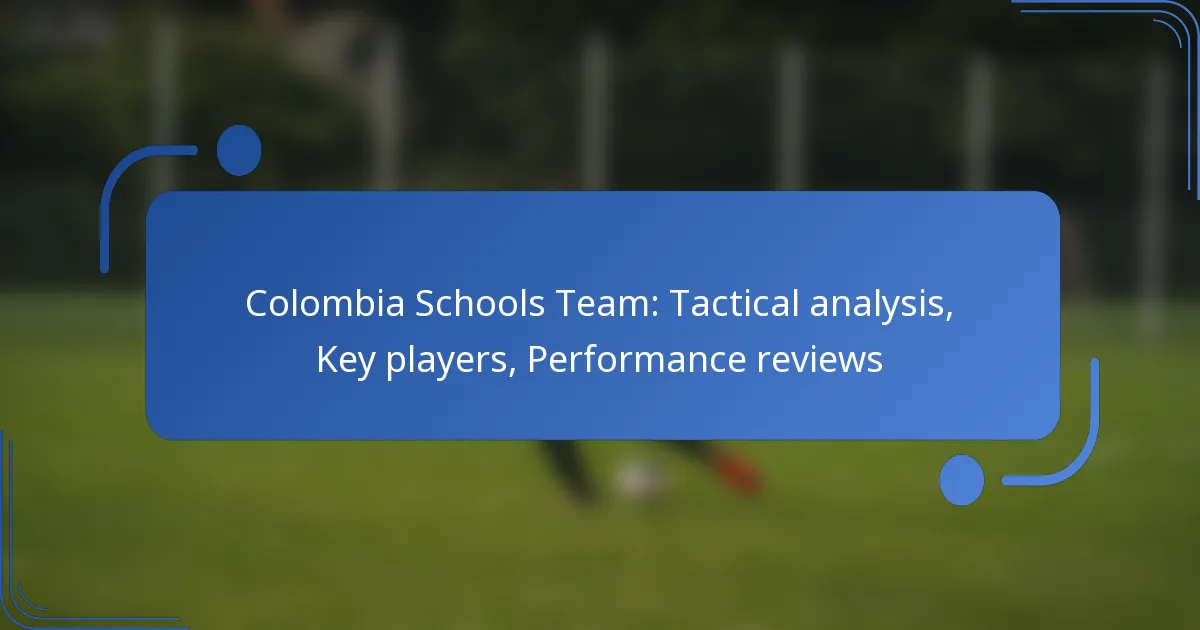 Colombia Schools Team: Tactical analysis, Key players, Performance reviews
