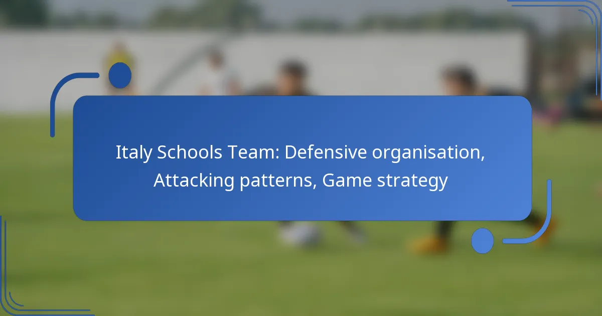 Italy Schools Team: Defensive organisation, Attacking patterns, Game strategy