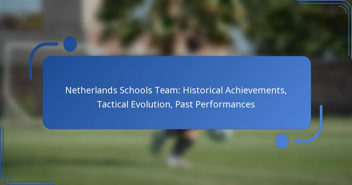 Netherlands Schools Team: Historical Achievements, Tactical Evolution, Past Performances