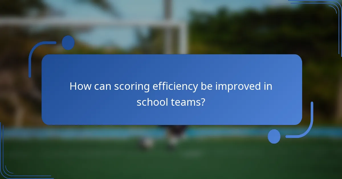 How can scoring efficiency be improved in school teams?