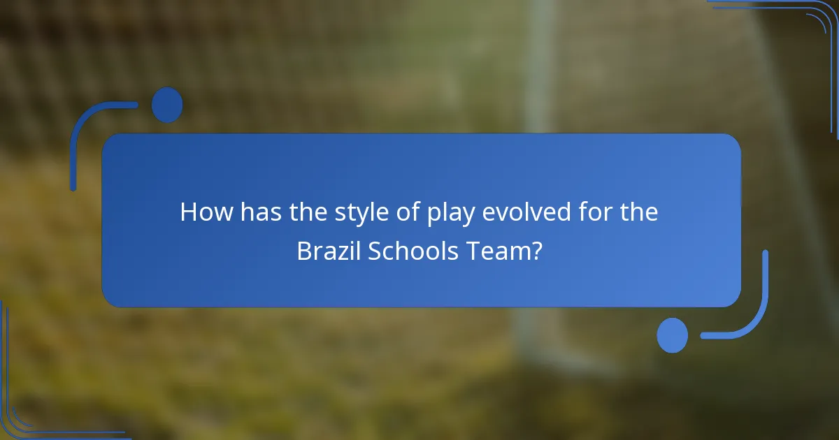 How has the style of play evolved for the Brazil Schools Team?