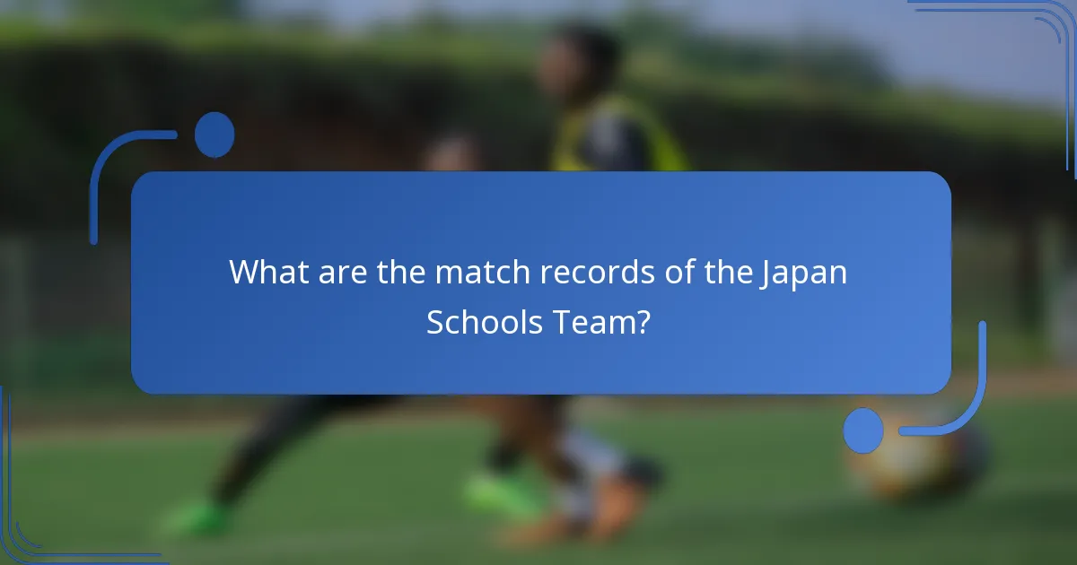 What are the match records of the Japan Schools Team?