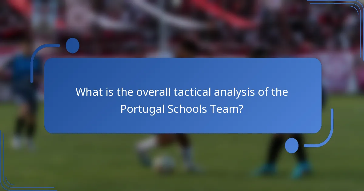 What is the overall tactical analysis of the Portugal Schools Team?