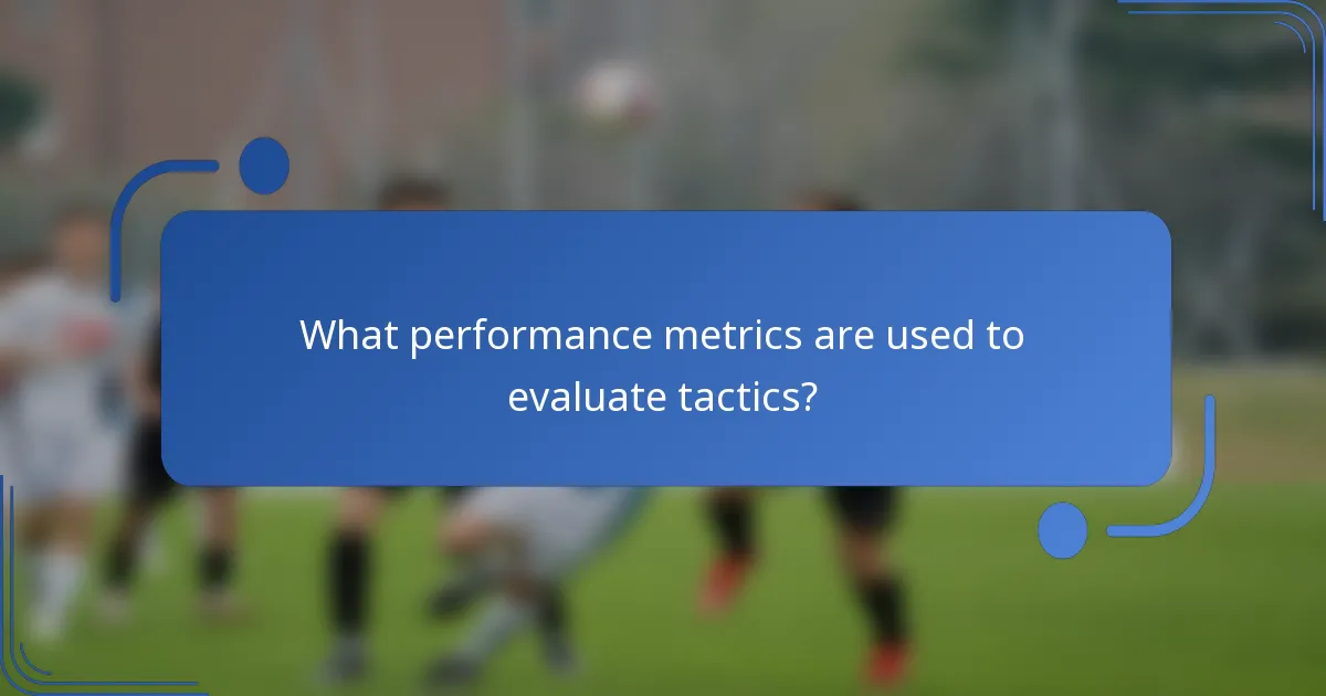 What performance metrics are used to evaluate tactics?
