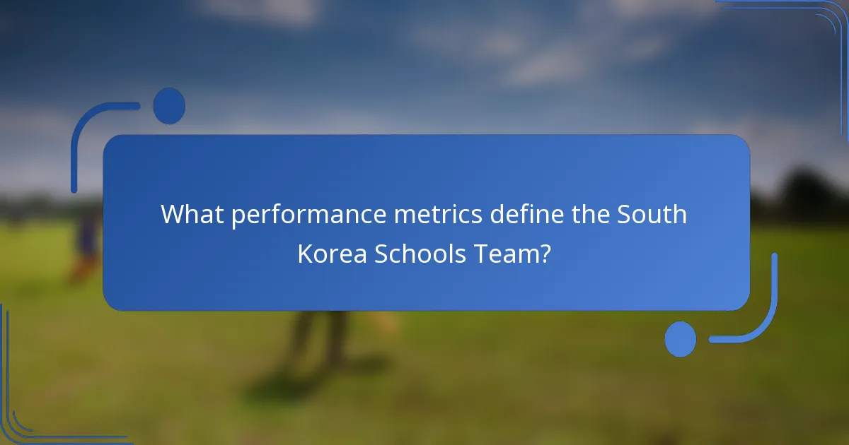 What performance metrics define the South Korea Schools Team?