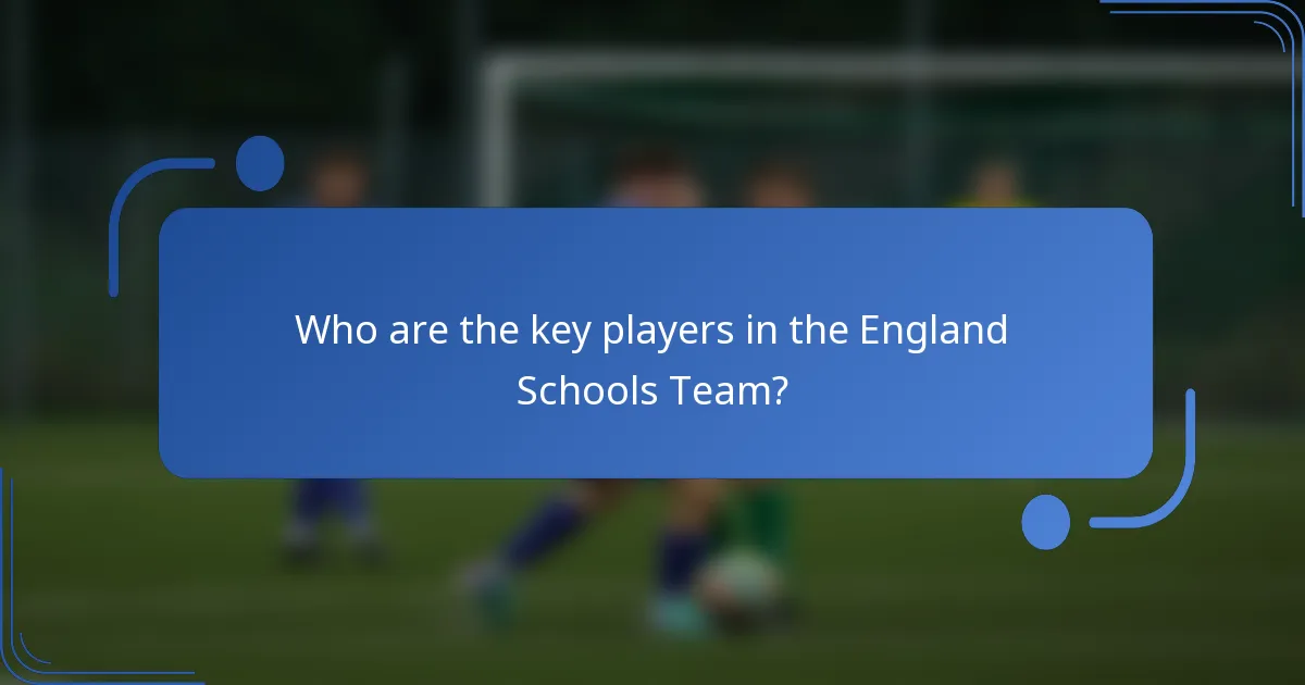 Who are the key players in the England Schools Team?